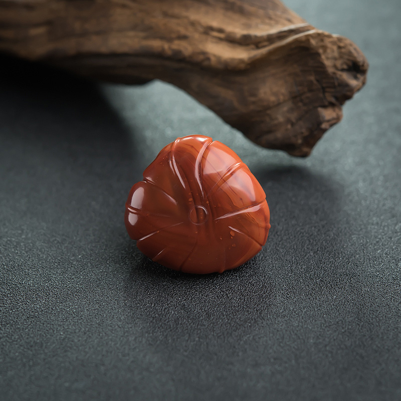 天然南红莲花童子吊坠-红掌柜