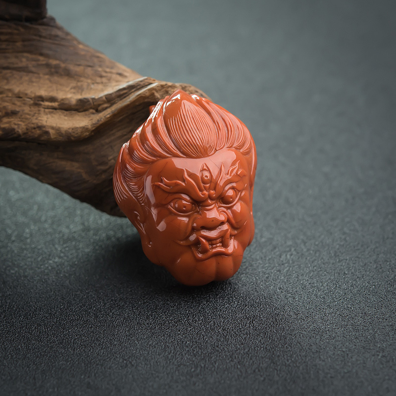 南红大黑天吊坠-红掌柜