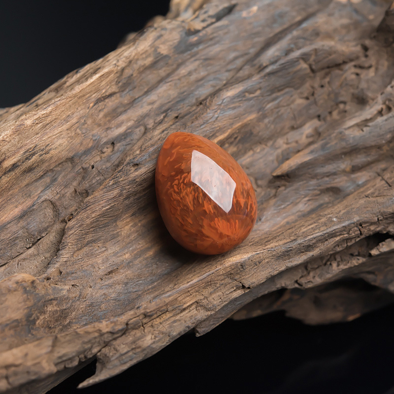 天然火焰纹南红水滴吊坠-红掌柜