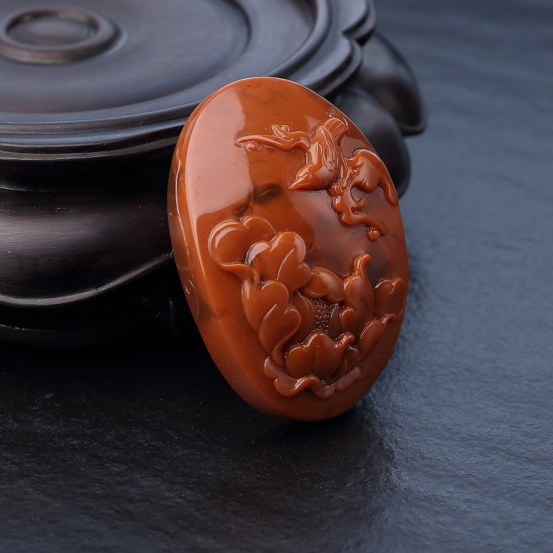 川料柿子红南红鸟语花香吊坠-红掌柜