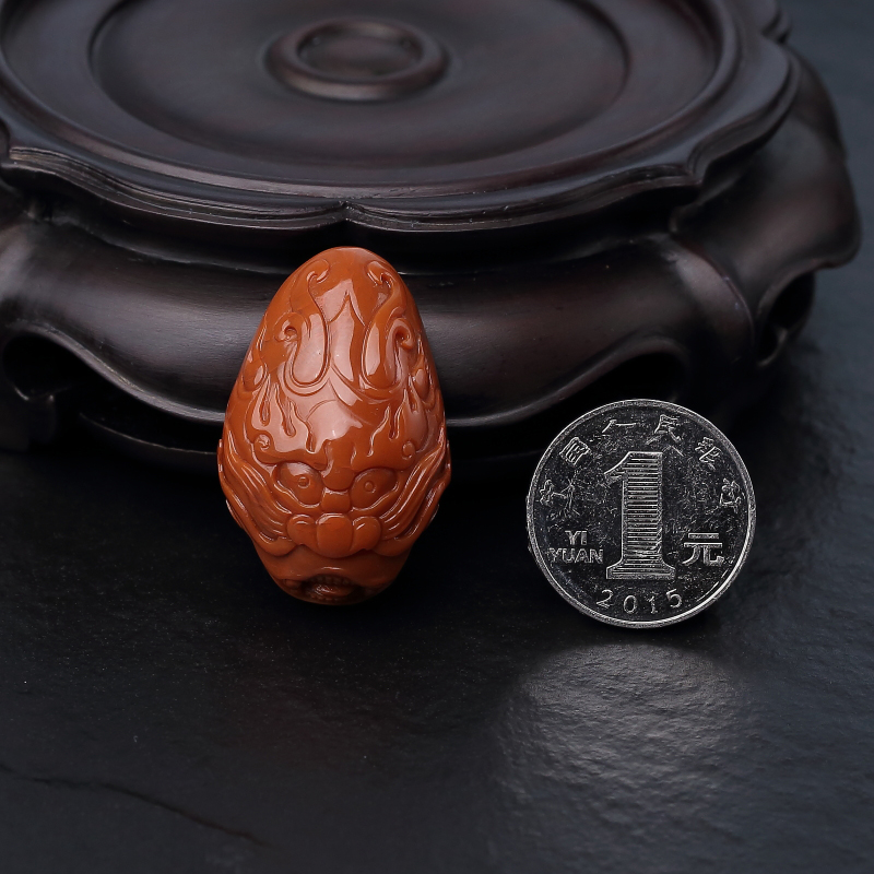 柿子红南红吊坠-红掌柜