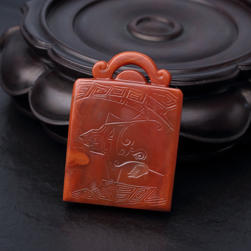 川料天然南红花鸟吊坠-红掌柜