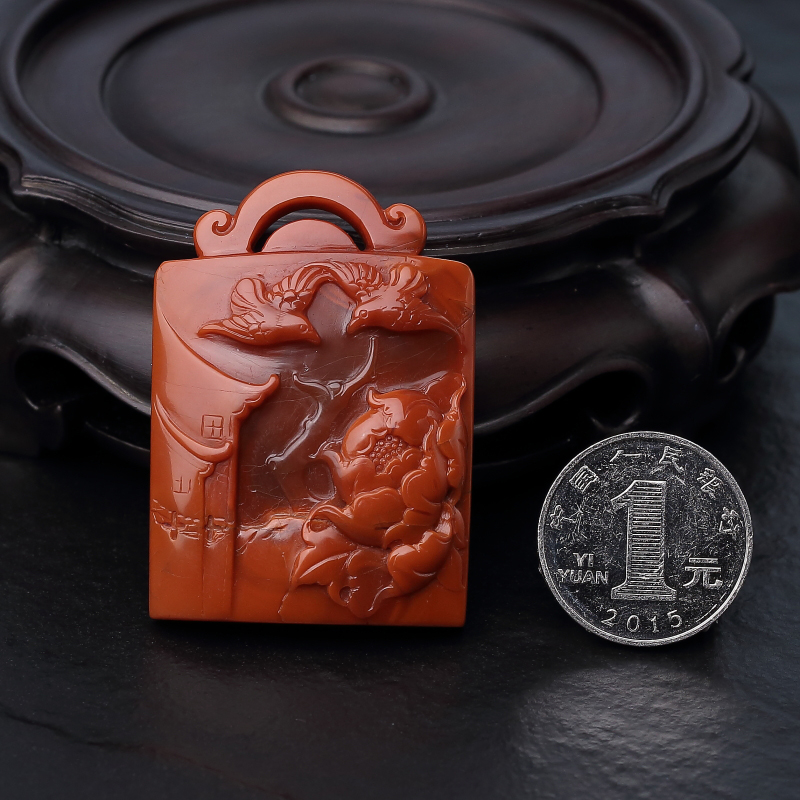 柿子红南红吊坠-红掌柜