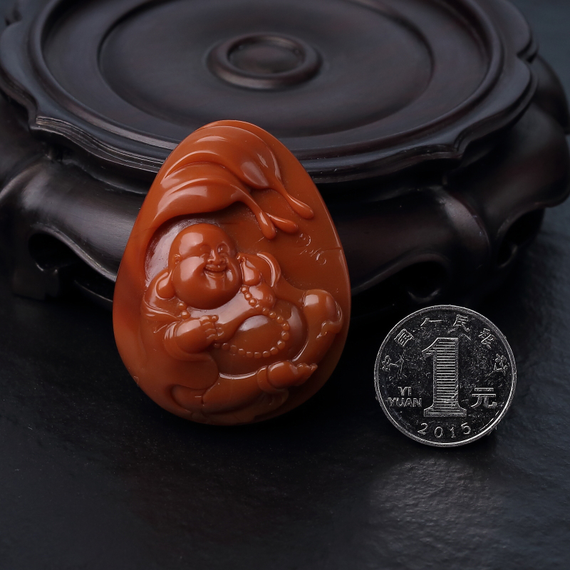 柿子红南红吊坠-红掌柜