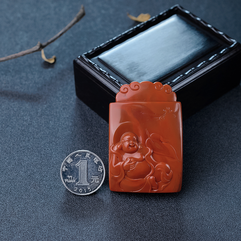 柿子红南红弥勒佛-红掌柜