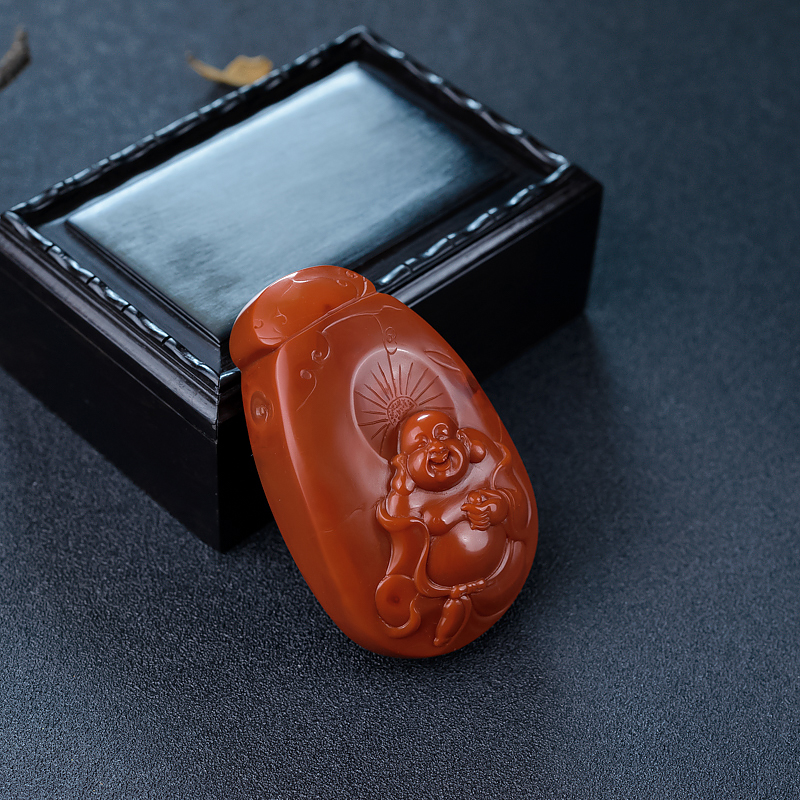 柿子红南红吊坠-红掌柜