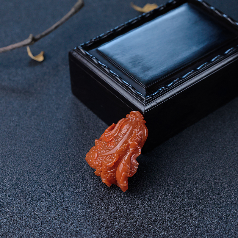 南红白菜吊坠-红掌柜