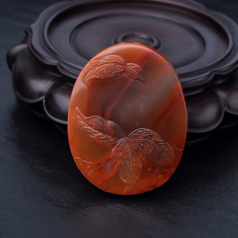 川料天然南红琴瑟和音吊坠-红掌柜