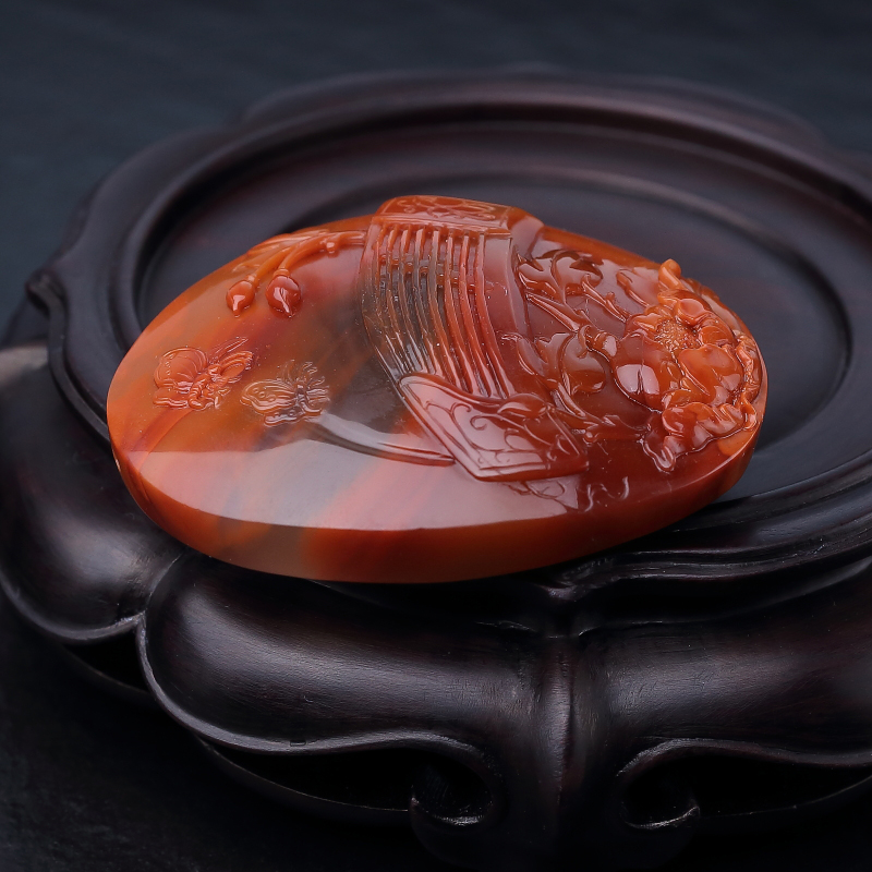 川料天然冻料南红吊坠-红掌柜