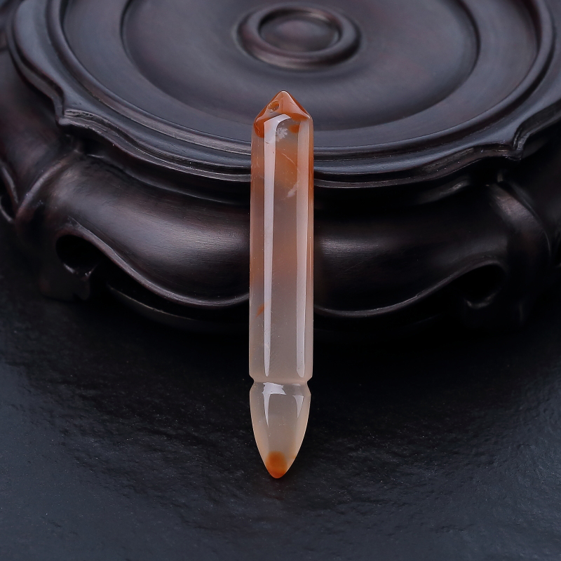 川料天然冰飘料南红毛笔吊坠-红掌柜