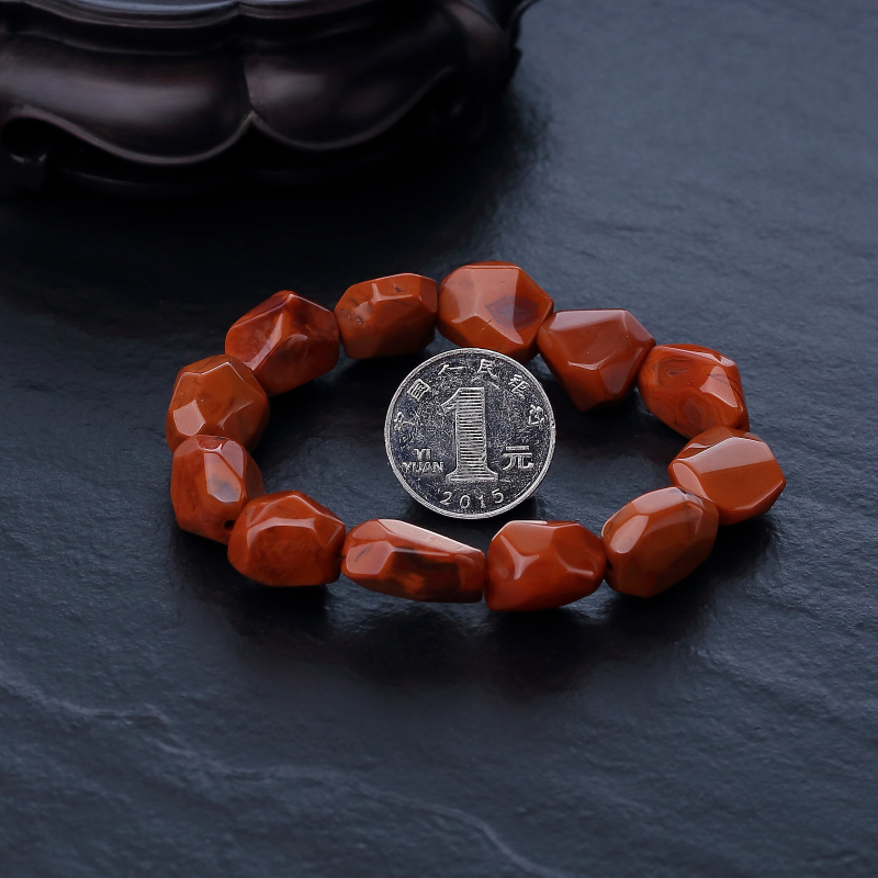 柿子红南红随形手串-红掌柜