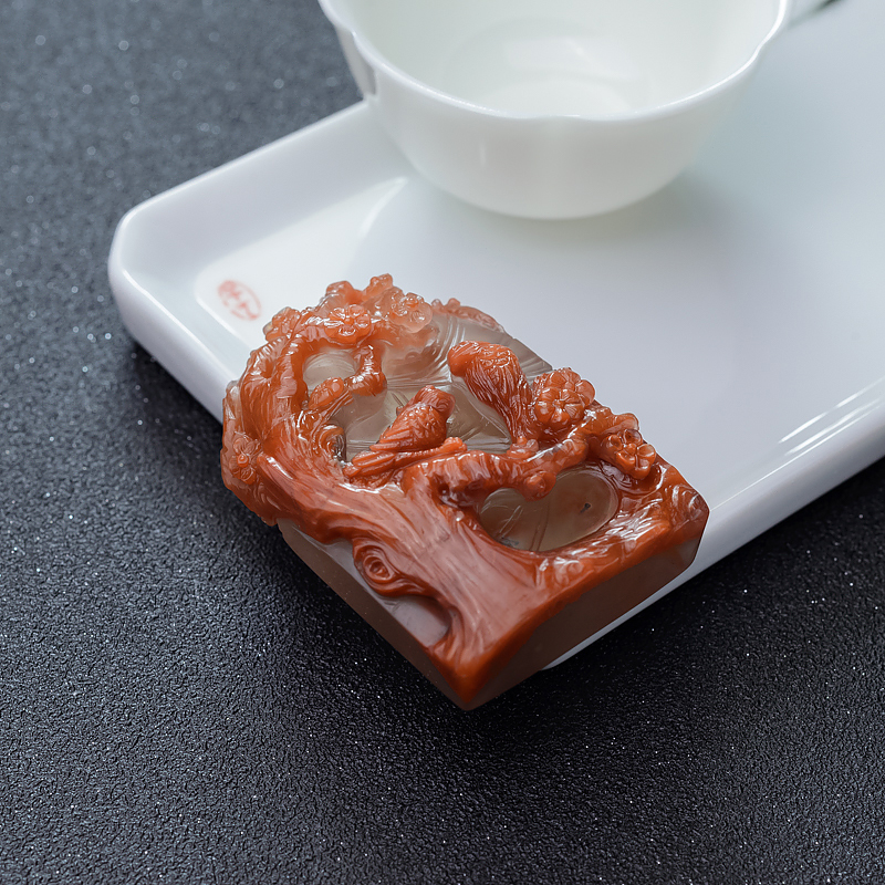 天然南红喜上眉俏吊坠-红掌柜