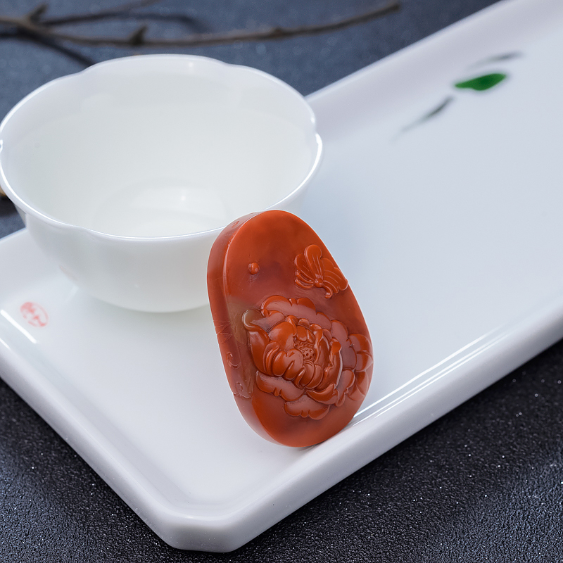 柿子红南红吊坠-红掌柜