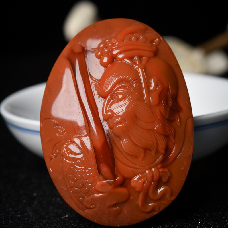 四川南红孙悟空吊坠-红掌柜