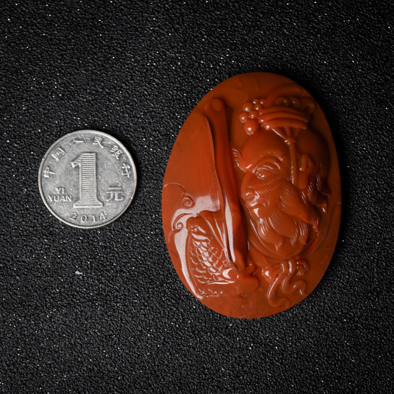 柿子红南红吊坠-红掌柜