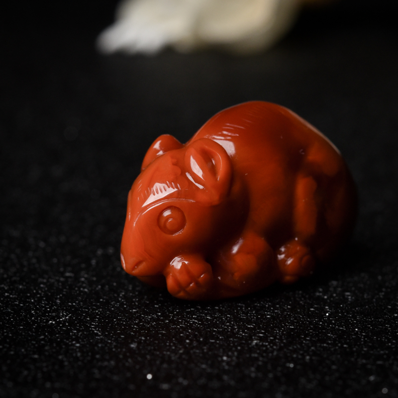 柿子红南红吊坠-红掌柜