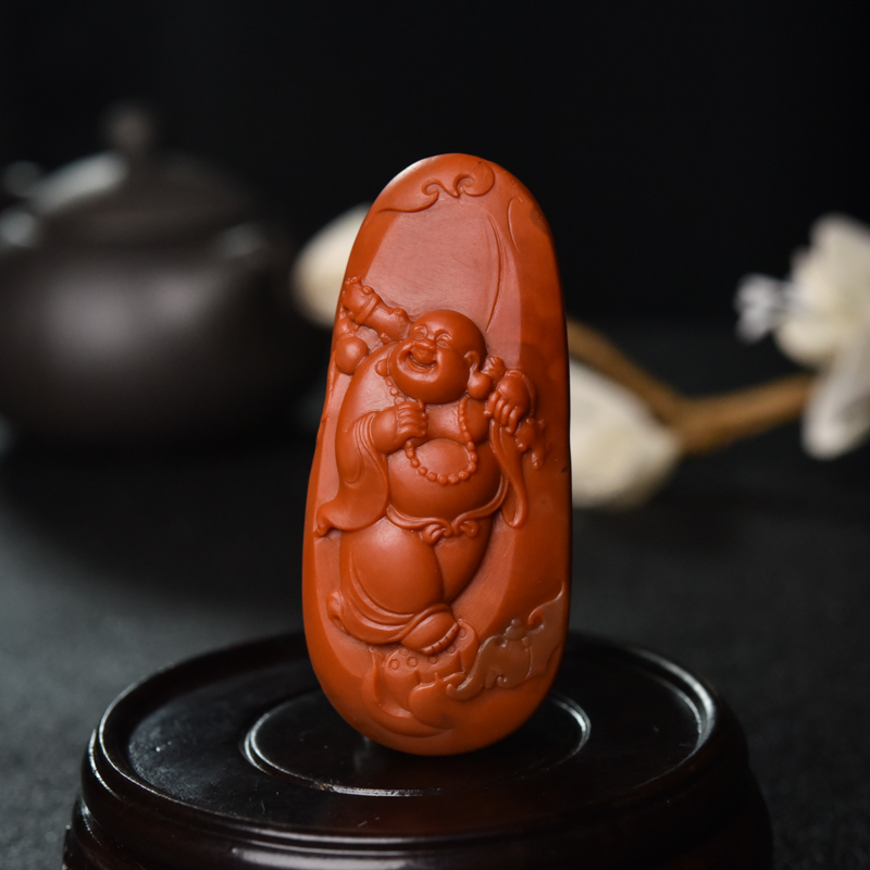 柿子红南红佛吊坠-红掌柜