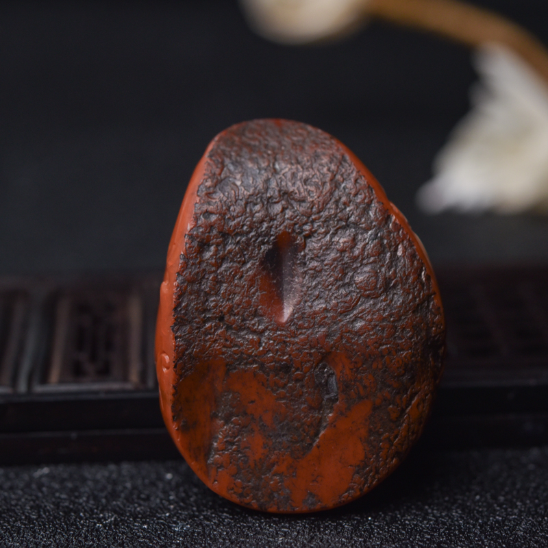 天然南红黄财神吊坠-红掌柜