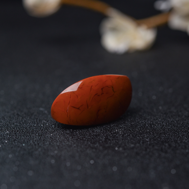 天然柿子红南红随形吊坠-红掌柜