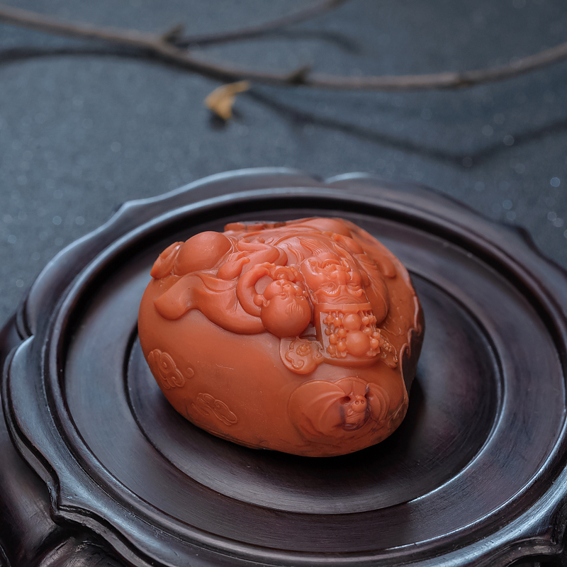 四川南红财神吊坠-红掌柜