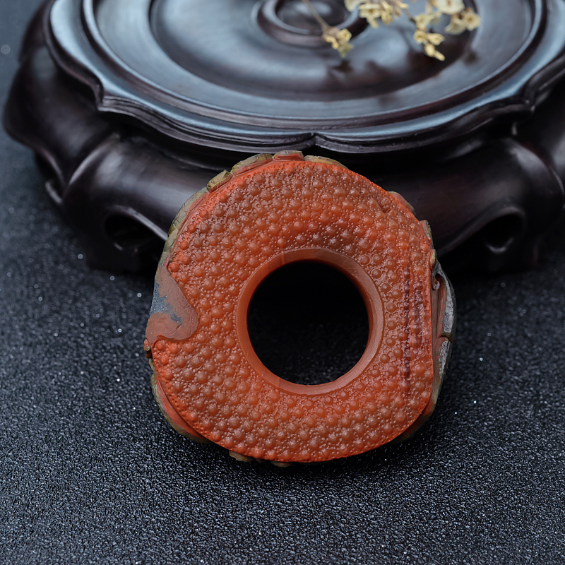 南红龙凤扣吊坠-红掌柜