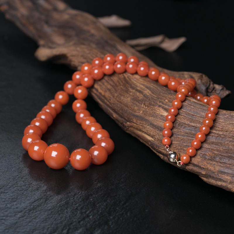 天然樱桃红南红塔链-红掌柜