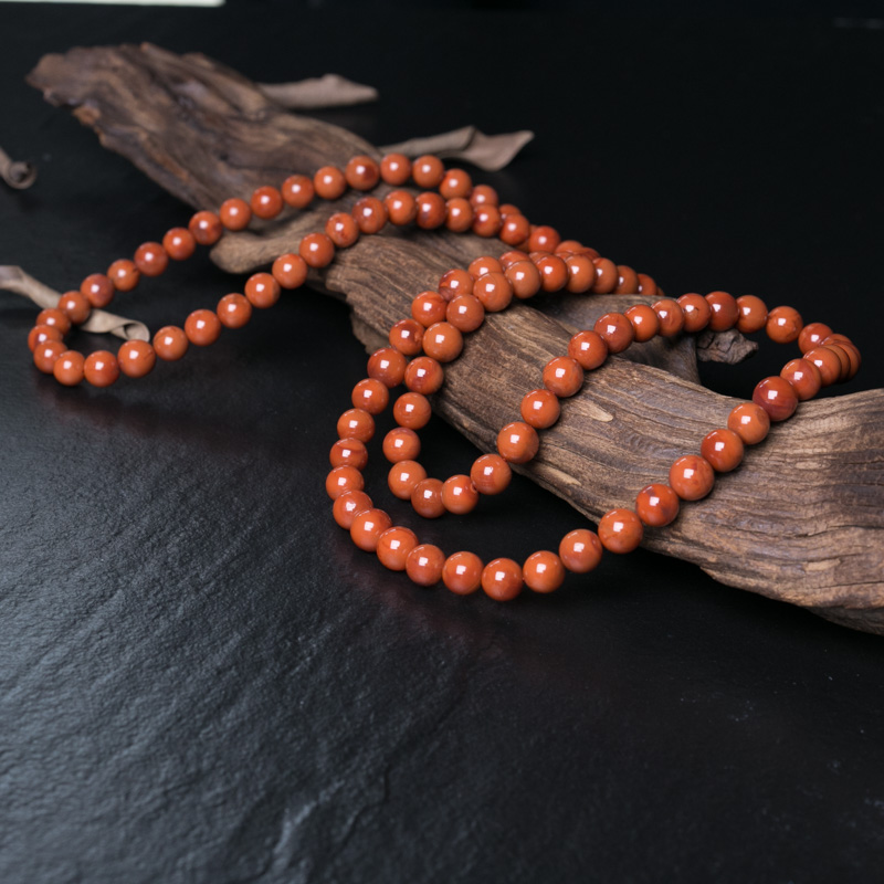 天然南红108佛珠-红掌柜