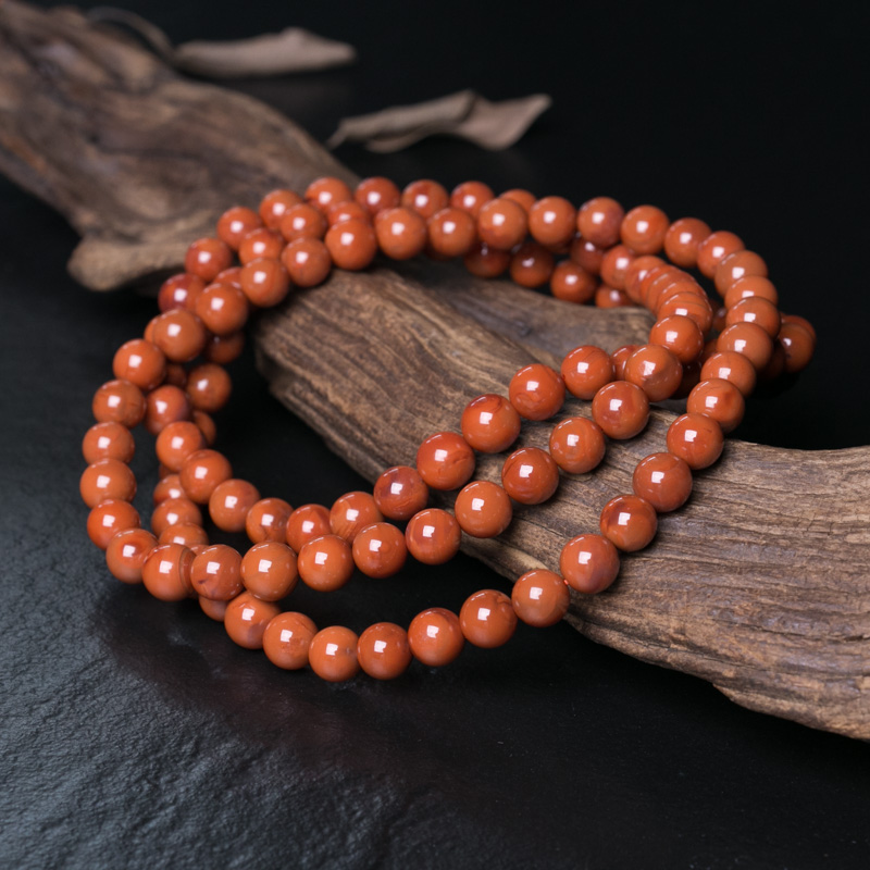 天然南红佛珠-红掌柜