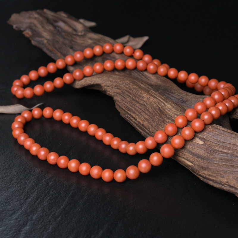 天然南红佛珠-红掌柜