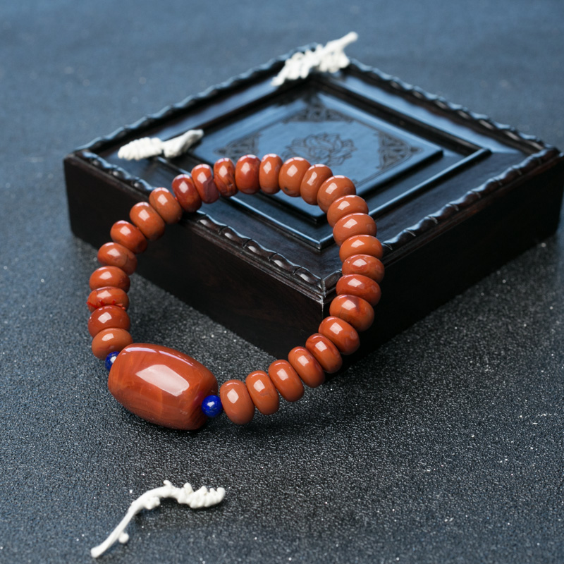 南红算盘珠单圈手串-红掌柜