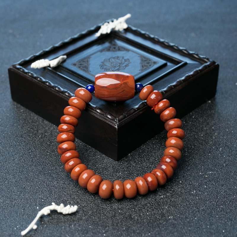 南红算盘珠手串-红掌柜