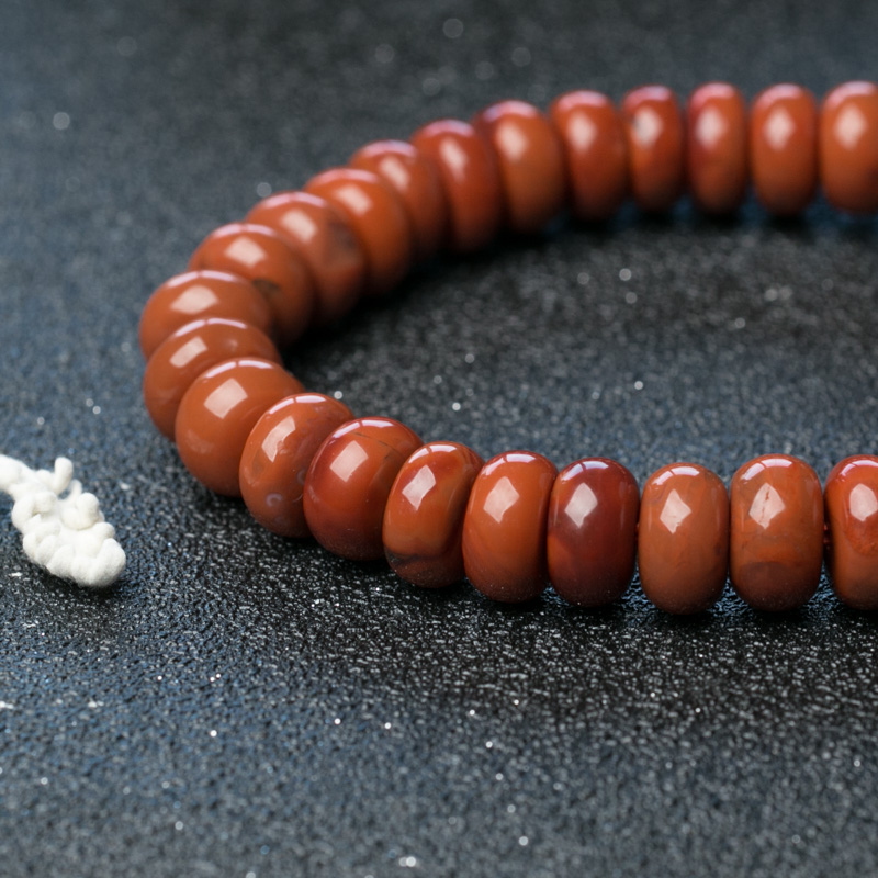 天然南红算盘珠手串-红掌柜