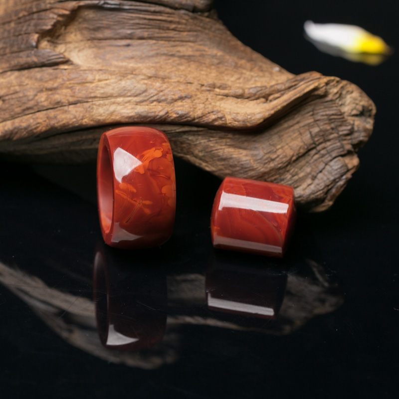 天然火焰纹南红套装-红掌柜