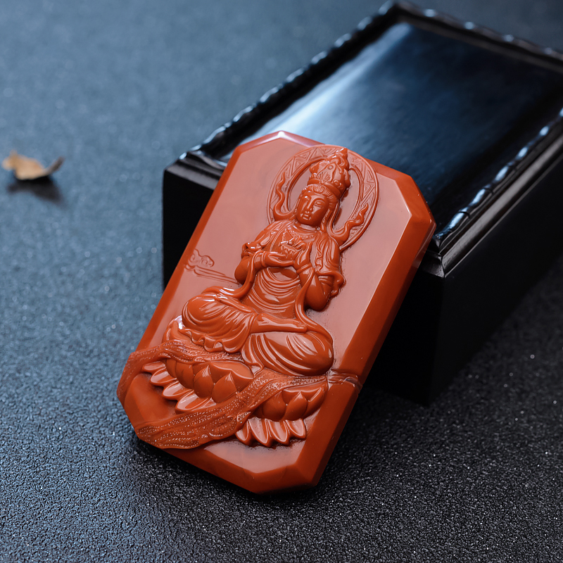 南红观音吊坠-红掌柜