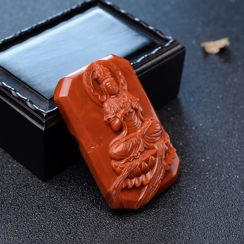 柿子红南红吊坠-红掌柜