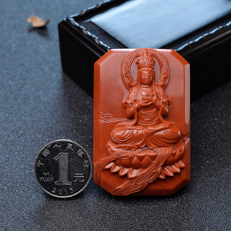 川料南红观音吊坠-红掌柜