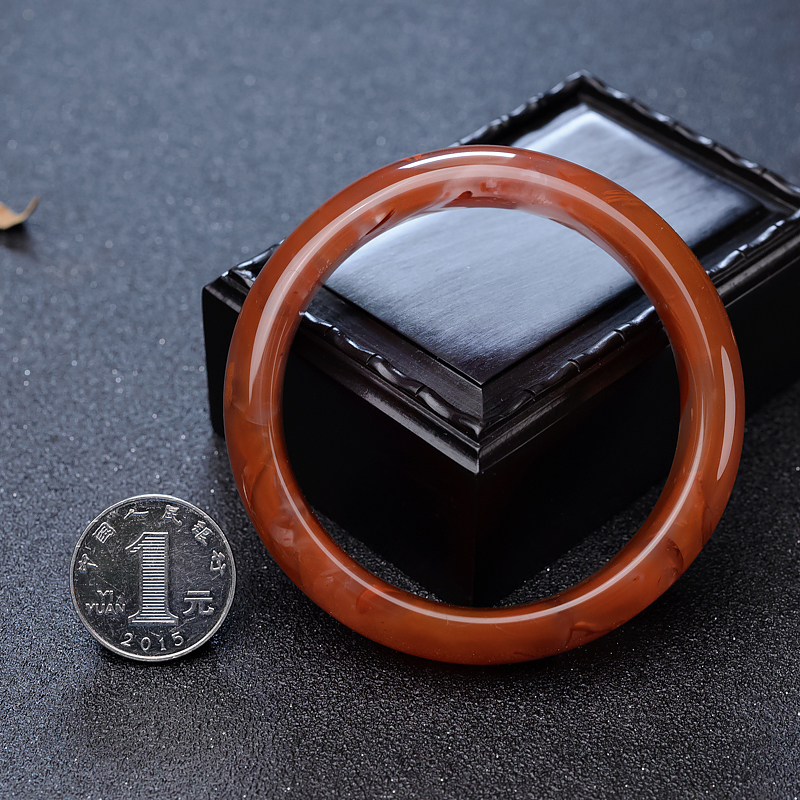 川料南红平安镯-红掌柜