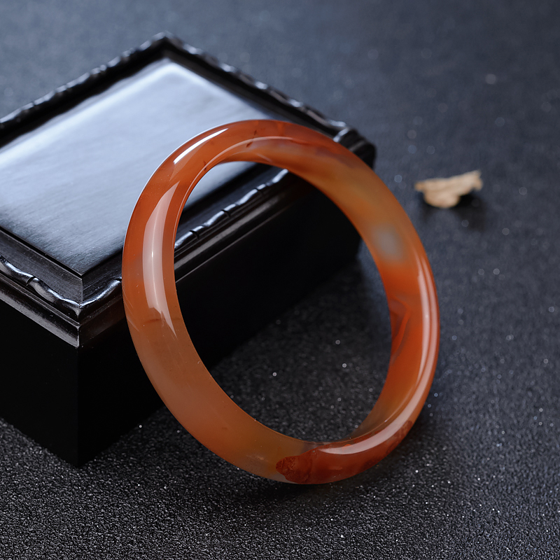 冰飘料南红平安镯-红掌柜