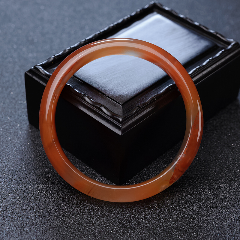 56.5mm南红平安镯-红掌柜