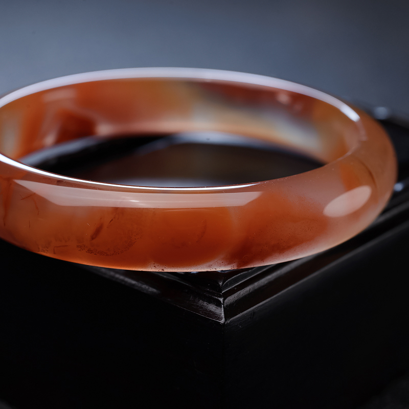 川料南红平安镯-红掌柜