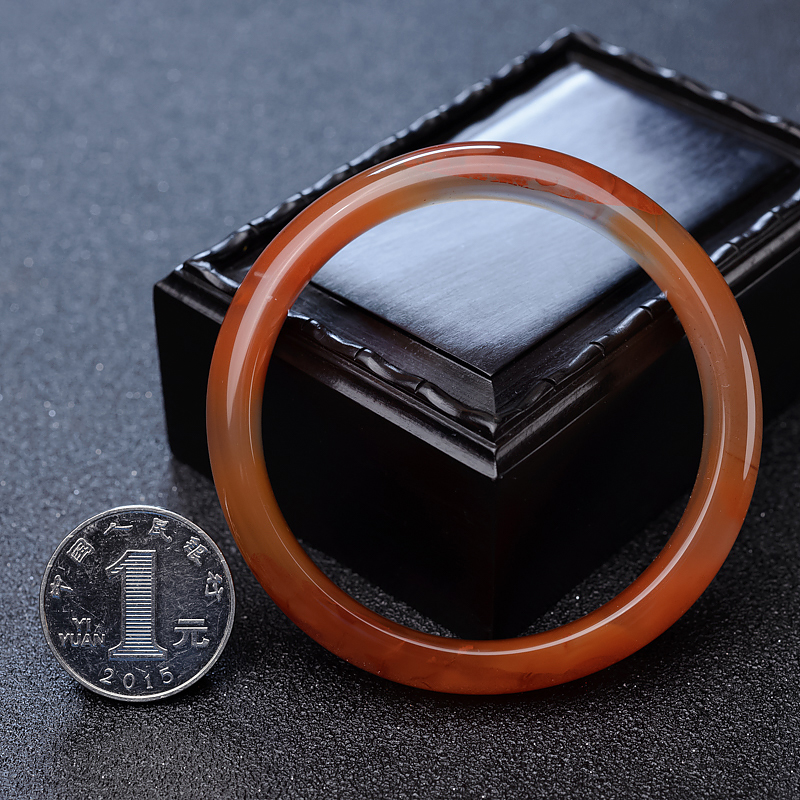 川料冰飘料南红平安镯-红掌柜