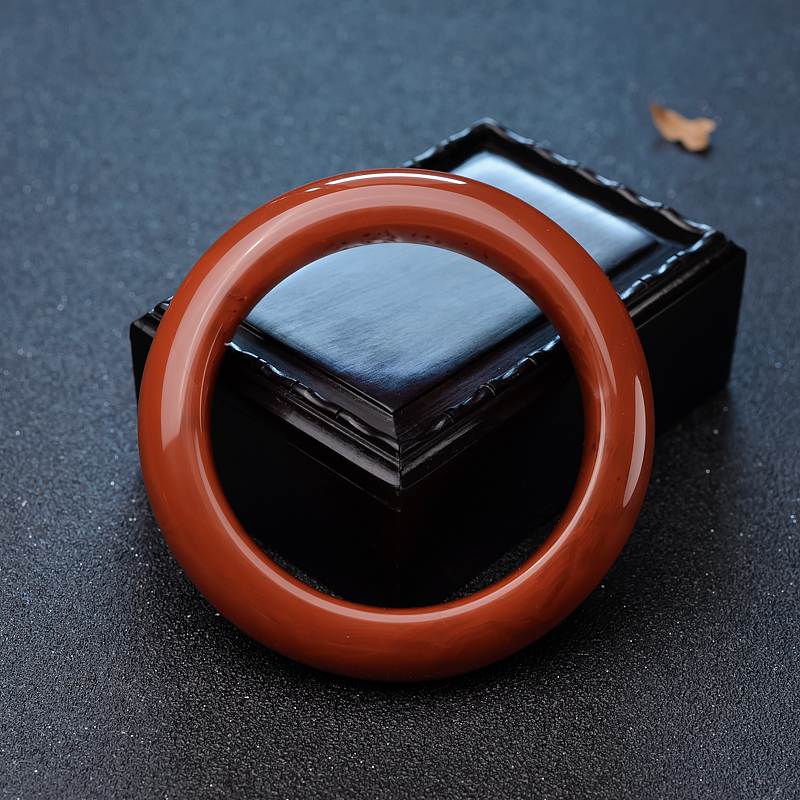 川料樱桃红南红平安镯-红掌柜