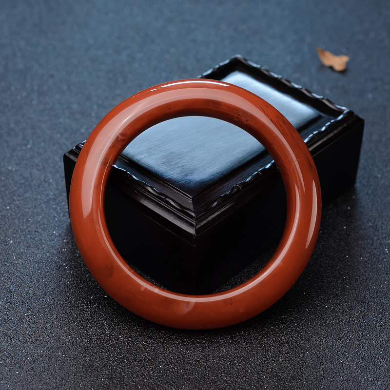 川料天然南红平安镯-红掌柜