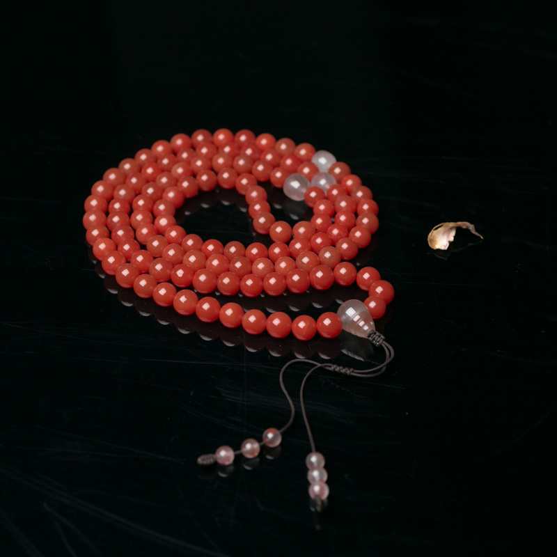 天然樱桃红南红长链-红掌柜