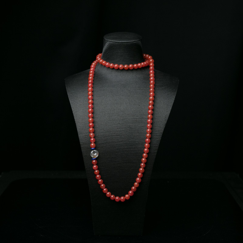 川料天然樱桃红南红长链-红掌柜