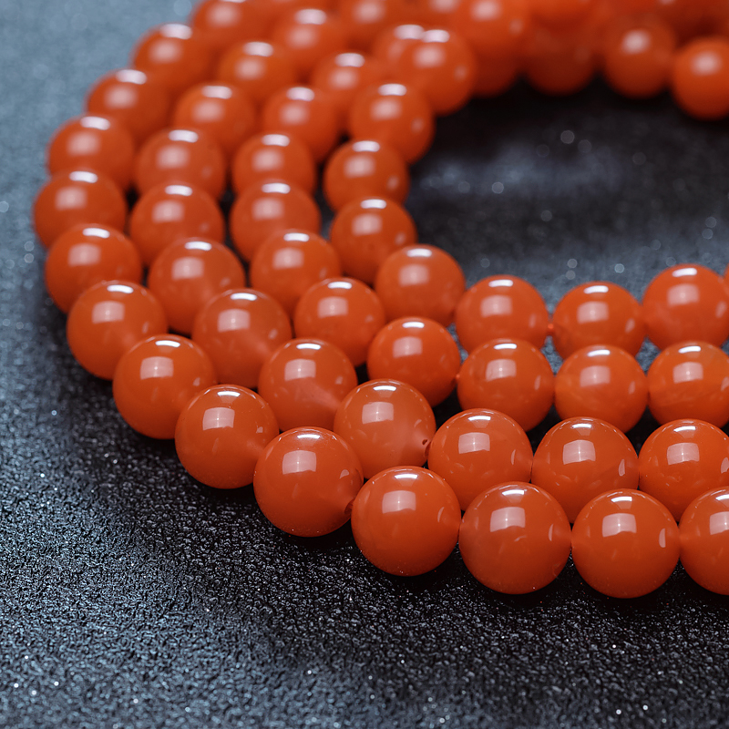 樱桃红南红108佛珠-红掌柜