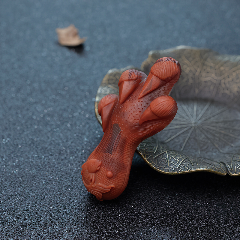 天然柿子红南红抓住机遇吊坠-红掌柜