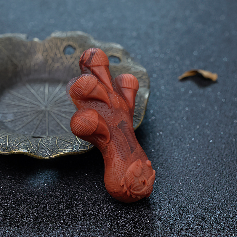 四川柿子红南红抓住机遇吊坠-红掌柜