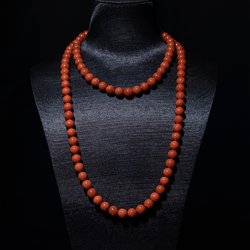 四川天然柿子红南红108佛珠-红掌柜