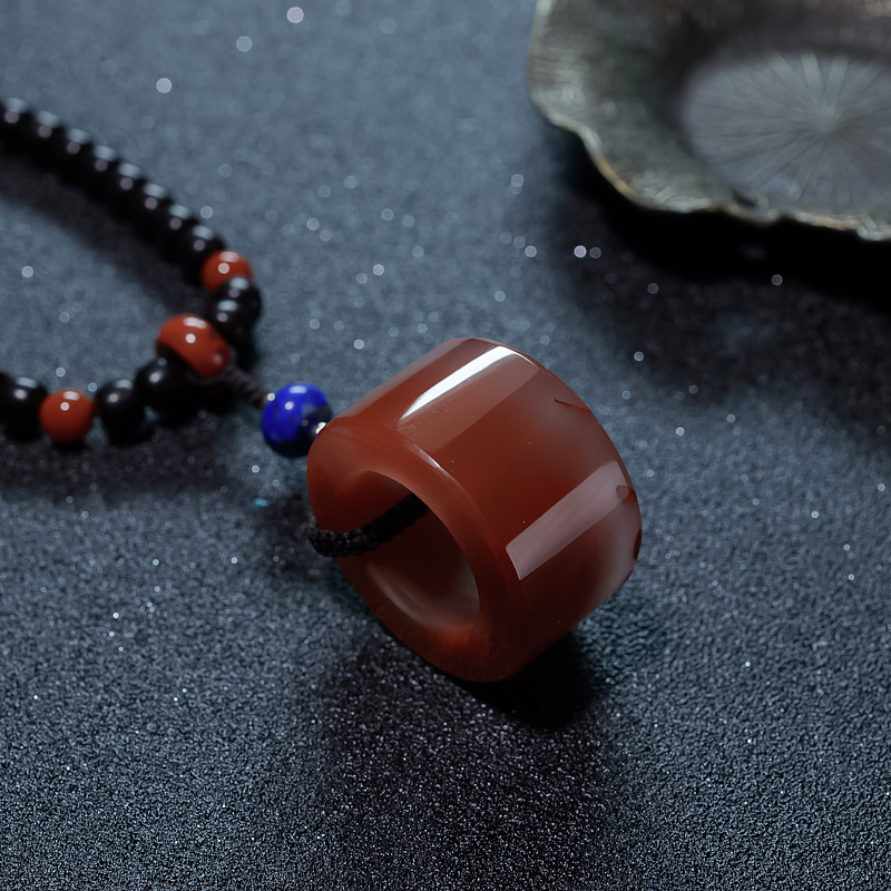 四川天然南红扳指扣毛衣链-红掌柜